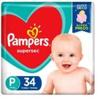 Fralda descartável infantil Pampers Supersec P com 34 unidades