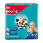 Fralda Descartável Looping Looney Tunes Jumbinho Pequena - 8 Pacotes com 18 Fraldas - Total 144 Tiras