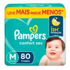 Fralda Descartável Pampers Confort Sec Giga M Com 80 Unidades