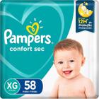 Fralda descartavel pampers confort sec super xg c/58 un