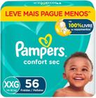 Fralda descartavel pampers confort sec super xxg c/56 un