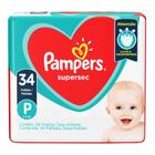 Fralda Descartável Pampers Supersec P 34 Un cuidado com Bebe