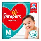 Fralda Descartável Pampers Supersec Pacotão M 30 Unidades