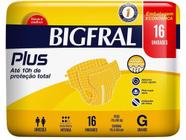 Fralda Geriátrica Bigfral Plus Normal - Tamanho G 16 Unidades