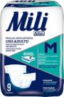 Fralda Geriátrica Mili Vita Tamanho M 1 Pacote com 9 fraldas com Super Gel Absorvente Mais Conforto