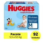 Fralda Huggies 1 Pacote Disney Tripla Proteção Tam M de 5,5 a 9,5 kg C/ 92 unidades