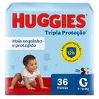 Fralda Huggies Tripla Proteção Mega G 36 Tiras