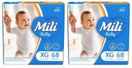 Fralda mili giga baby xg68 - kit 2 unidades