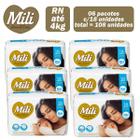 Fralda Mili Love & care Premium RN recém nascido com 6 pacotes