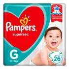 Fralda pampers supersec g - 26 unidades - P&G