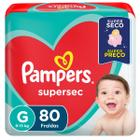 Fralda Pampers Supersec Jumbo Tamanho G com 80 Unidades