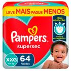 Fralda Pampers Supersec Tamanho XXG 64 Fraldas Descartáveis