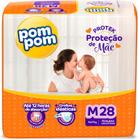 Fralda Pom Pom Protek Proteção de Mãe Jumbo M com 28 Unidades