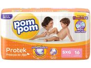 Fralda Pom Pom Protek Proteção de Mãe - Tam. SXG 14 a 18kg 16 Unidades