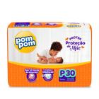 Fralda Pompom Tamanho P com 30 Fraldas - P / 30
