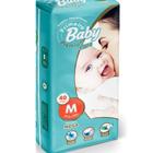 Fralda Primeiro Baby Premium Care Mega Ate 12 Horas Fecho Elastico Abre e Fecha M 40 Unidades