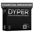 Fraldas DYPER Charcoal Enhanced para dia e noite, tamanho 6 (128)