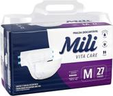 Fraldas Geriátrica Mili Vita Mega Tamanho M 3 pcte c/ 27 unid (total 81 unid)