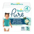 Fraldas Pampers Pure Protection, tamanho 5 a 88 unidades, bebê