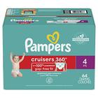 Fraldas pampers puxam em cruzadores 360 Fit Fraldas descartáveis bebê com cintura elástica Super Pack, Tamanho 4 - 64 Fraldas, Embalagens & Impressões Podem Variar