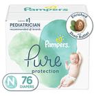 Fraldas Recém-Nascida/Tamanho 0 (10 lb), 76 contagem - Pampers Pure Protection Fraldas descartáveis para bebês, proteção hipoalergênica e não percented, Super Pack (Embalagem & Impressões Podem Variar)