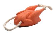 Frango De Borracha Com Corda Brinquedo Para Pet 24 Cm - J. Pet