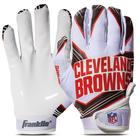 Franklin Sports Cleveland Browns Youth NFL Football Receiver Luvas - Luvas Receptoras Para Crianças - Logotipos da Equipe NFL e Palma de Silicone - Jovem S/XS Par