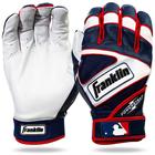 Franklin Sports MLB Powerstrap Batting Gloves, Pearl/Navy/Red - Adulto Pequeno