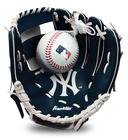 Franklin Sports MLB Youth Teeball Glove and Ball Set - Kids New York Yankees Baseball and Teeball Luva and Ball - Luva e Bola Perfeita First Kids - 9.5", Team Specific, One Size (76099F10)