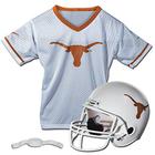 Franklin Sports Texas Longhorns Kids College Football Uniform Set - NCAA Youth Football Uniform Costume - Capacete, Jersey, Chinstrap Set - Youth M