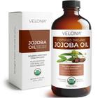 Frasco de vidro de 473 ml orgânico certificado pelo USDA com óleo de jojoba velona