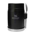 Frasco para alimentos Stanley The Heritage Matte Black 414ml com garfo