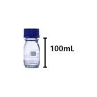 Frasco Reagente de Vidro C/ Tampa de Rosca PP Azul 100ml - Cx/ 10 unidades