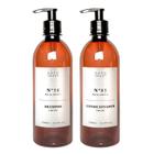 Frascos Ambar 2Pçs Cilindrico Shampoo E Condicionador 500Ml - Apto Dozze