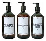 Frascos Ambar Pet Para Sabonete Shampoo e Condicionador Pote Minimalista Resistente
