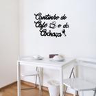 Frase Aplique de Parede Cantinho do Café e da Cachaça MDF Preto Decorativo Casa Sala Cozinha Escultura Vazada