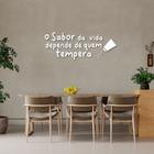 Frase de Parede Cozinha Sabor da Vida 150x57 Branco Branco