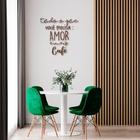 Frase de Parede em Relevo Amor e Café 80x78 Marrom Marrom - Casa do Arquiteto