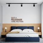 Frase de Parede Felicidade Vire Rotina 100x43 Marrom Marrom - Casa do Arquiteto