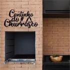 Frase Escrita Cantinho do Churrasco - Letreiro MDF Preto - Lettering - Decoração de Parede e Presente 35x18cm