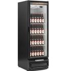 Freezer Vertical para Cerveja até -6C para 144 un de garrafa Porta de Vidro Preta