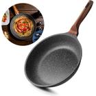 Frigideira Antiaderente Alumínio Revestimento Cerâmico Premium Funda Com Cabo de Madeira Não Gruda