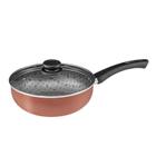 Frigideira Antiaderente com Tampa de Vidro Wok 24cm Cobre