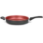 Frigideira Antiaderente Preta e Cereja com Tampa de Vidro nº26