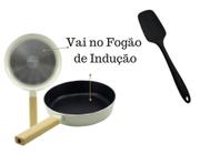 Frigideira de Aluminio Revestimento Granito Cabo Bambu 20Cm