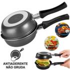 Frigideira Dupla Antiadarente de Alumínio 14cm Hambúrguer e Omeleteira Gourmet Multiflon