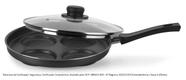 Frigideira Gourmet com tampa 4 ovos antiaderente Preto Multiflon 55244