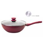 Frigideira Grande Funda com Tampa Panela Wok Antiaderente Ceramica Cooktop Fogão Indução 28cm