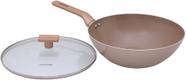 Frigideira Grande Funda Panela Wok Ceramica Antiaderente com Tampa 28cm Mimo Style