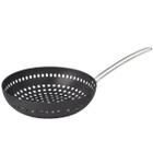 Frigideira Grelha Wok Furada Tramontina para Churrasco 26,5cm Alumínio Anodizado Aço Inox Grafite